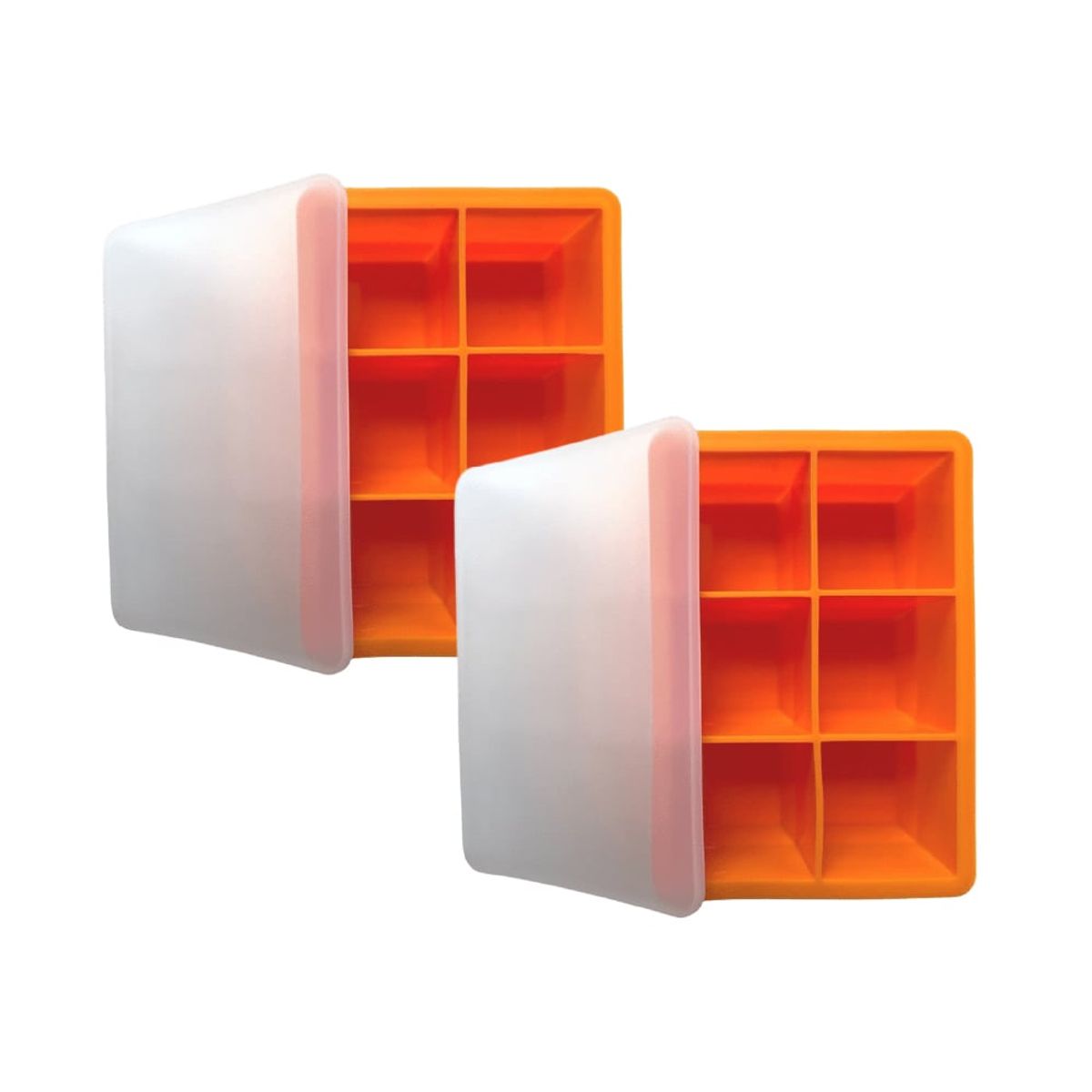 KIOXX - Set de 2 Cubetas de Silicona 6 Cavidades KiOXX Naranja