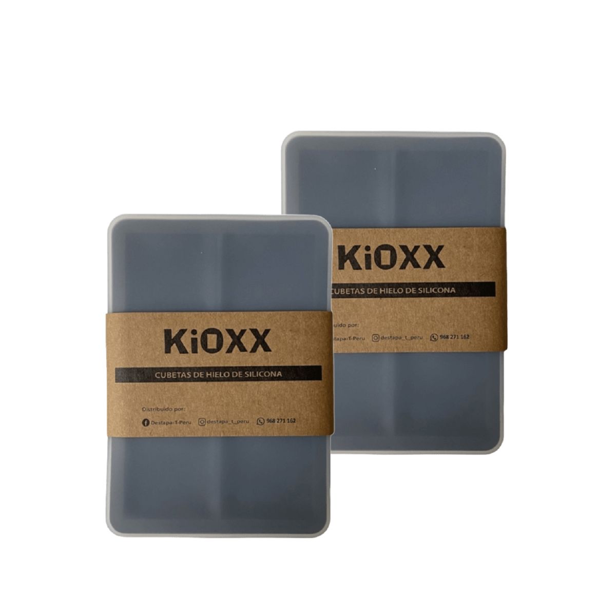 KIOXX - Set de 2 Cubetas de Silicona 6 Cavidades KiOXX Negra