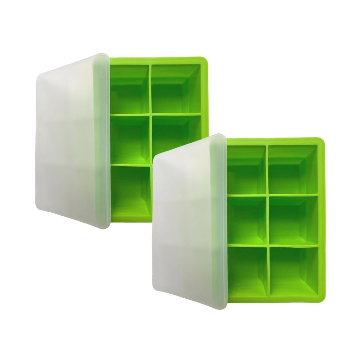 KIOXX - Set de 2 Cubetas de Silicona 6 Cavidades KiOXX Verde
