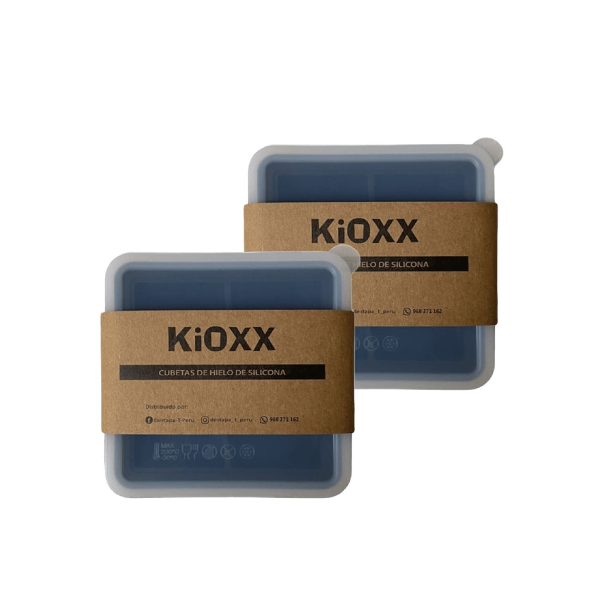 KIOXX - Set de 2 Cubetas de Silicona 4 Cavidades KiOXX Negra