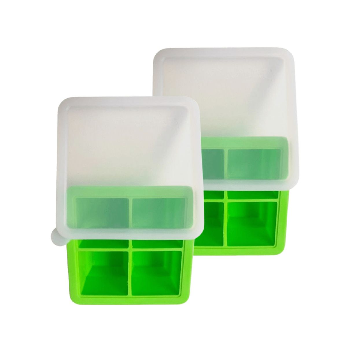 KIOXX - Set de 2 Cubetas de Silicona  4 Cavidades KiOXX Verde
