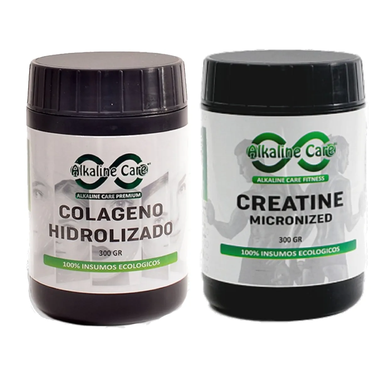 ALKALINE CARE - Colágeno Hidrolizado 300gr + Creatina con maca negra 300gr