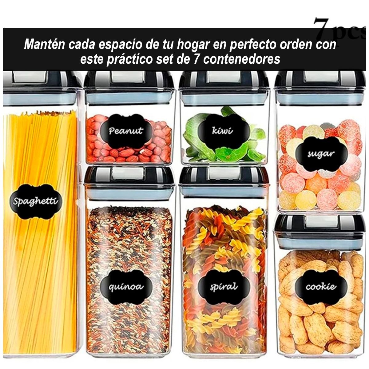 GENERICO - Set de 7 Contenedores para Almacenamiento