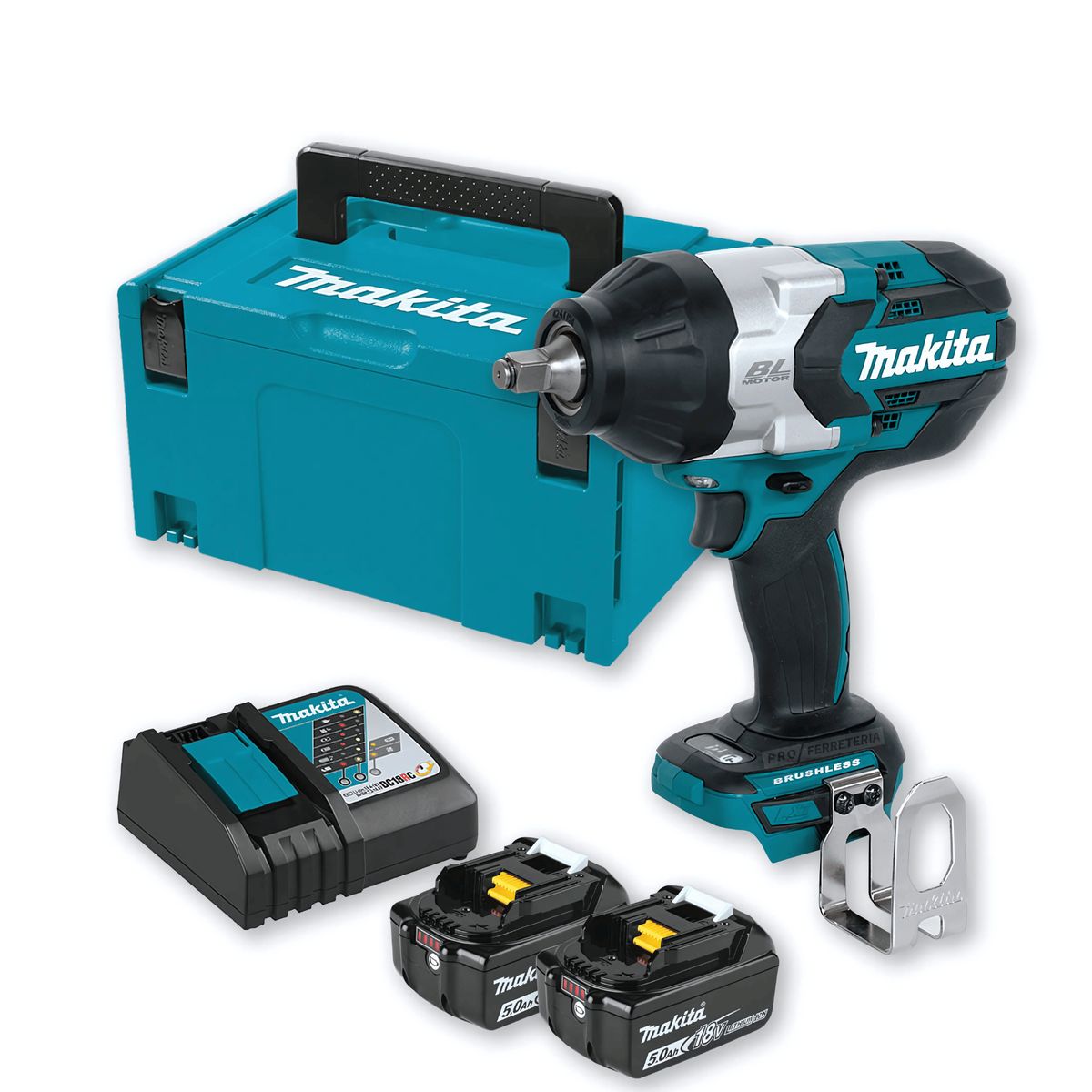 MAKITA - Llave de Impacto 1/2" 18V LXT BL 2 Bat Makita DTW1002RTJ