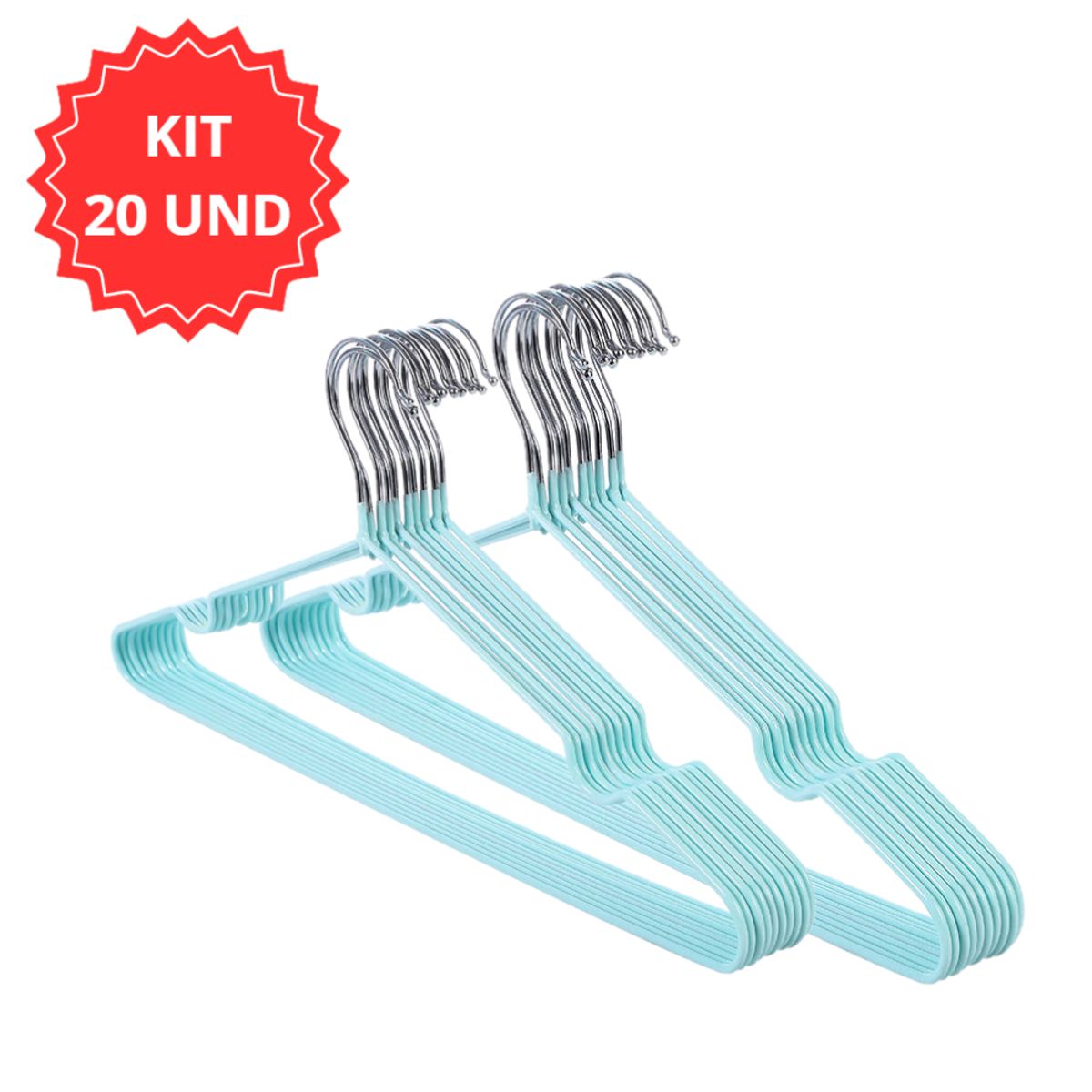 GENERICO - 20 Ganchos Colgadores Para Ropa - Verde