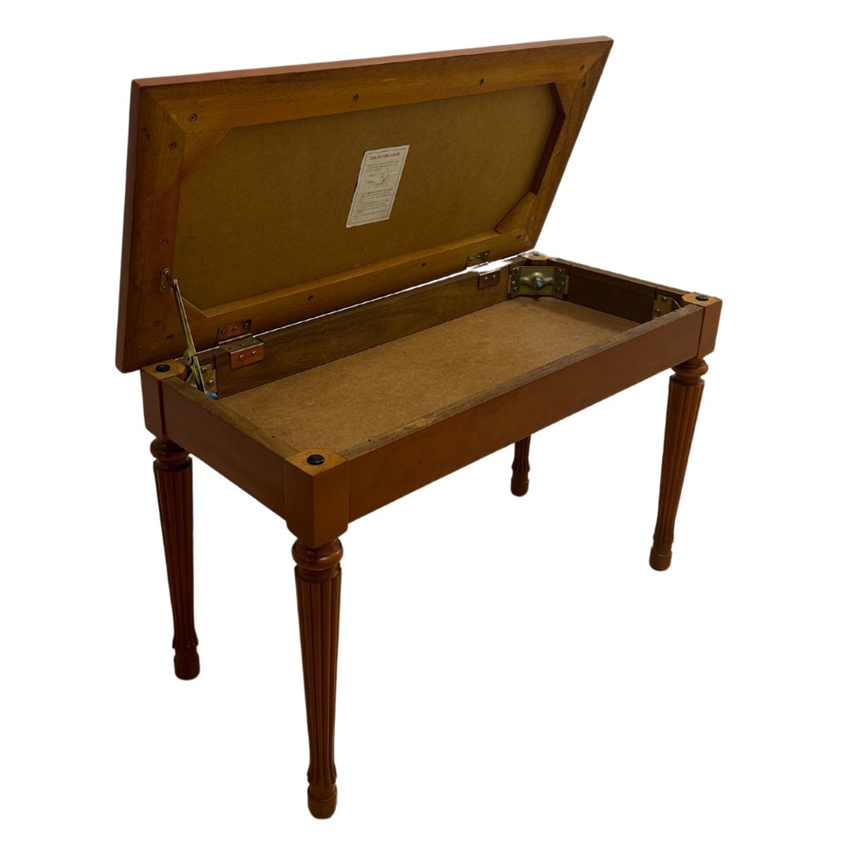 GENERICO - BANQUETA BASE DE MADERA COLOR MARRON CON COJIN COLOR VINO