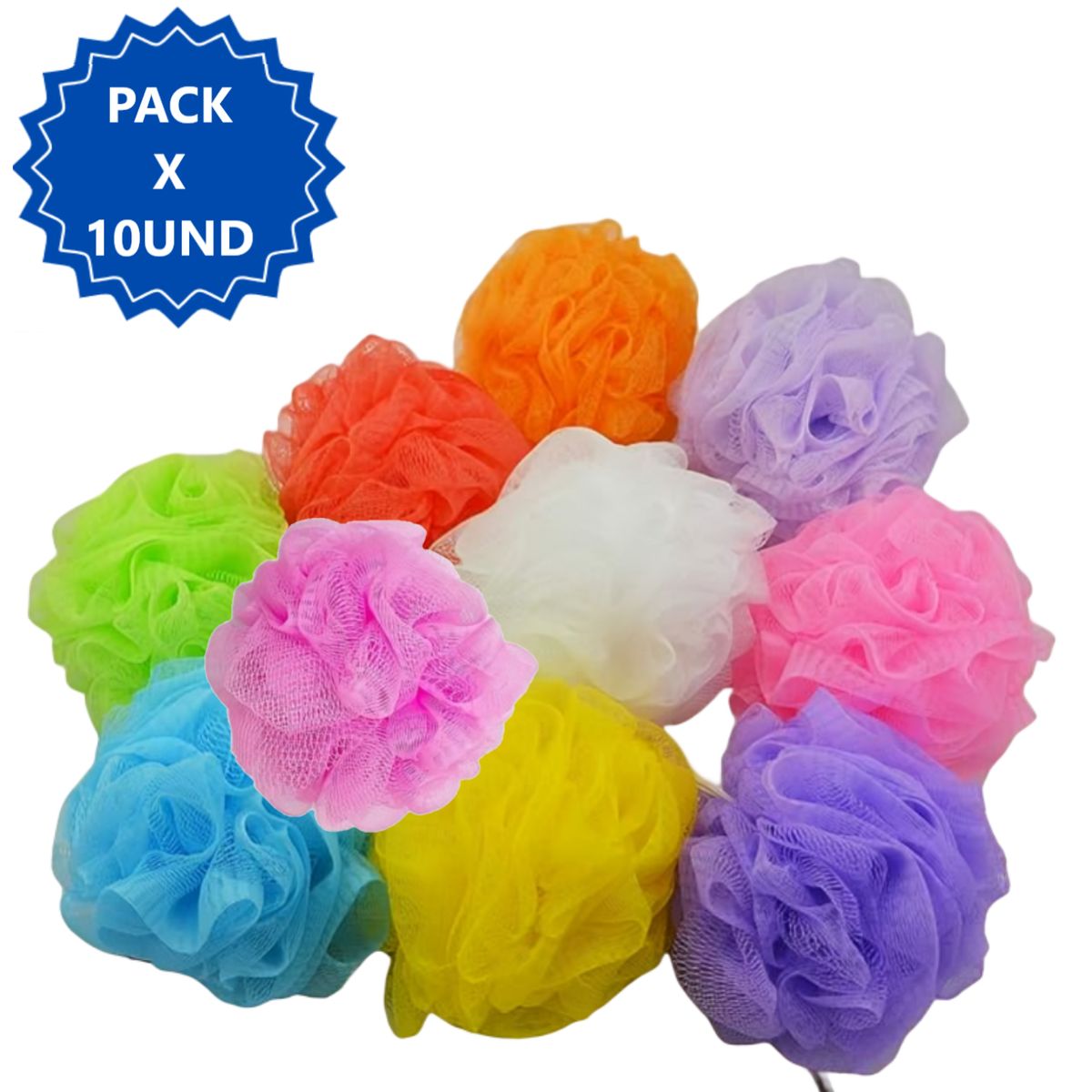 GENERICO - 10 esponjas exfoliantes de malla