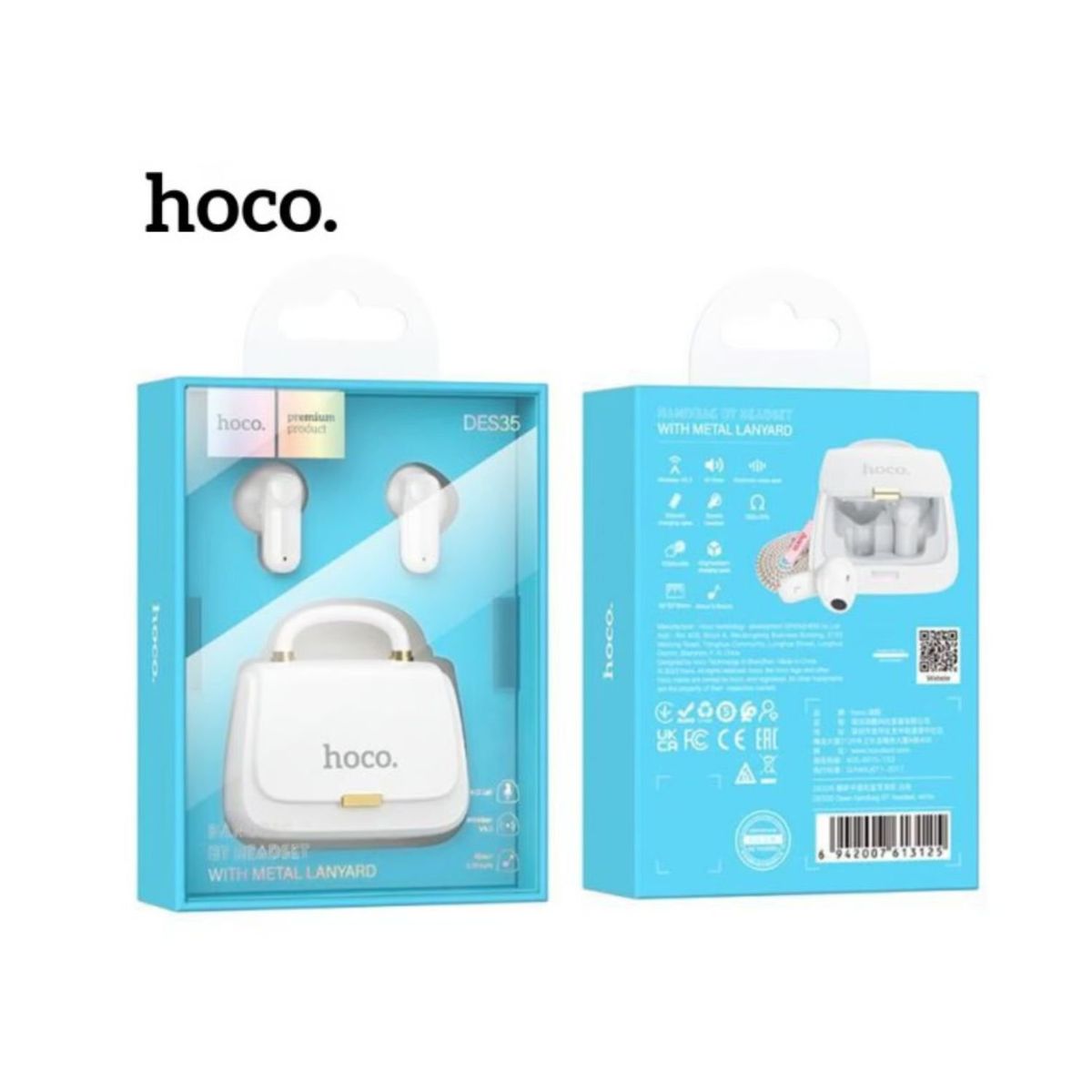 HOCO - Audífono Bluetooth Inalámbrico Hoco DES35 - Blanco