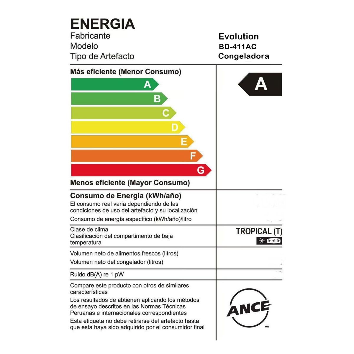 EVOLUTION - Congeladora Evolution Doble Puerta de 410L Tina de Aluminio Gris