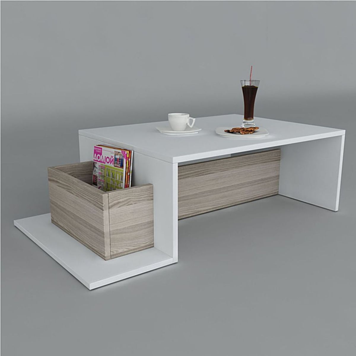 TU MESITA - Mesa de Centro Simona color BlancoRoble TU MESITA