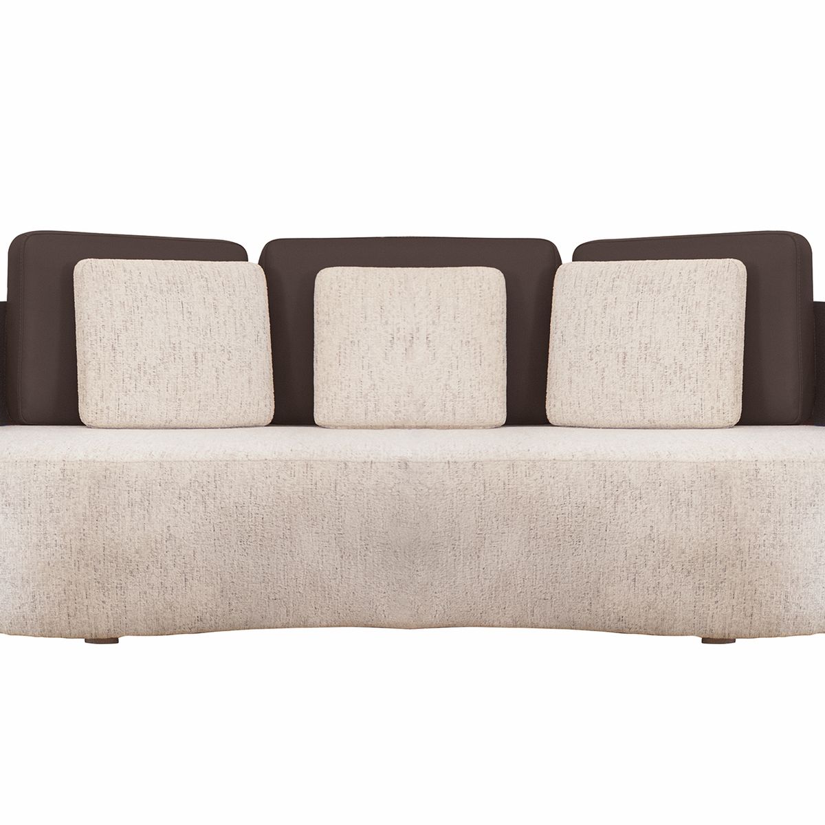 GIORDANO - SOFA MOD. CONCETTA + 2 BUTACAS GIRATORIAS + MESA CENTRAL CUERO Y TELA