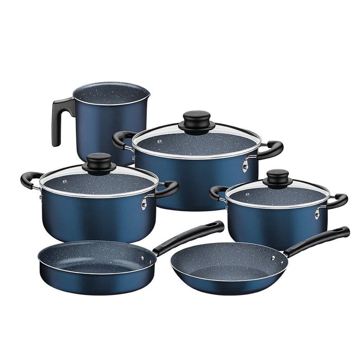 TRAMONTINA - JUEGO DE OLLAS TRAMONTINA MAX AZUL 9 PIEZAS