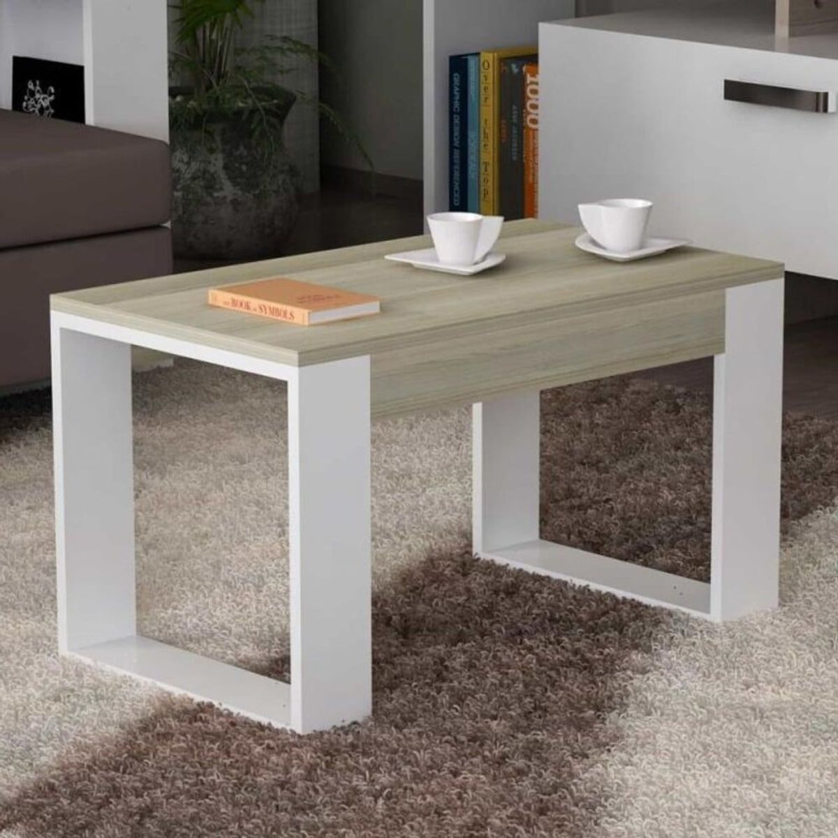 TU MESITA - Mesa de Centro Omegli color CenizaBlanco TU MESITA