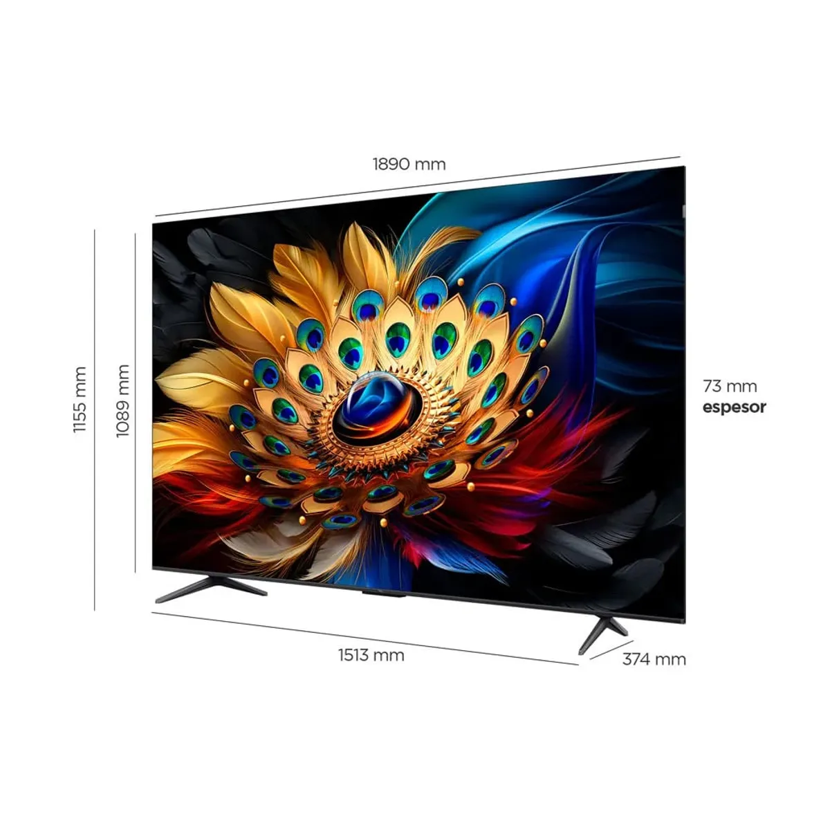 TCL - Televisor TCL 85 Pulg. QLED Smart Google TV UHD 4K 85C655