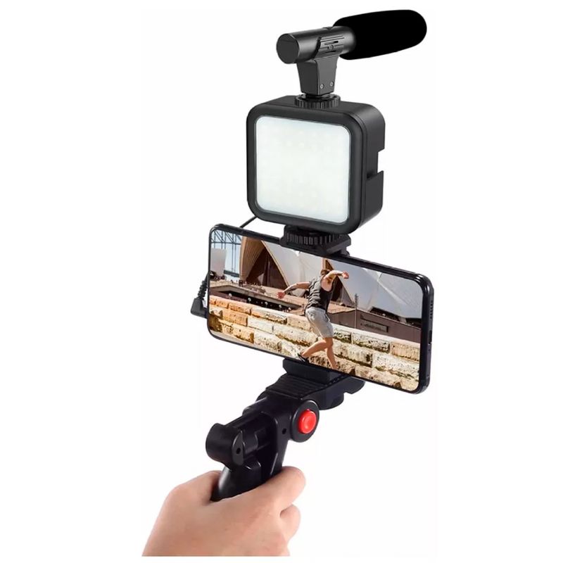 SEISA - Accesorios para Grabaciòn De Videos Tik Toks Con microfono y luz Led