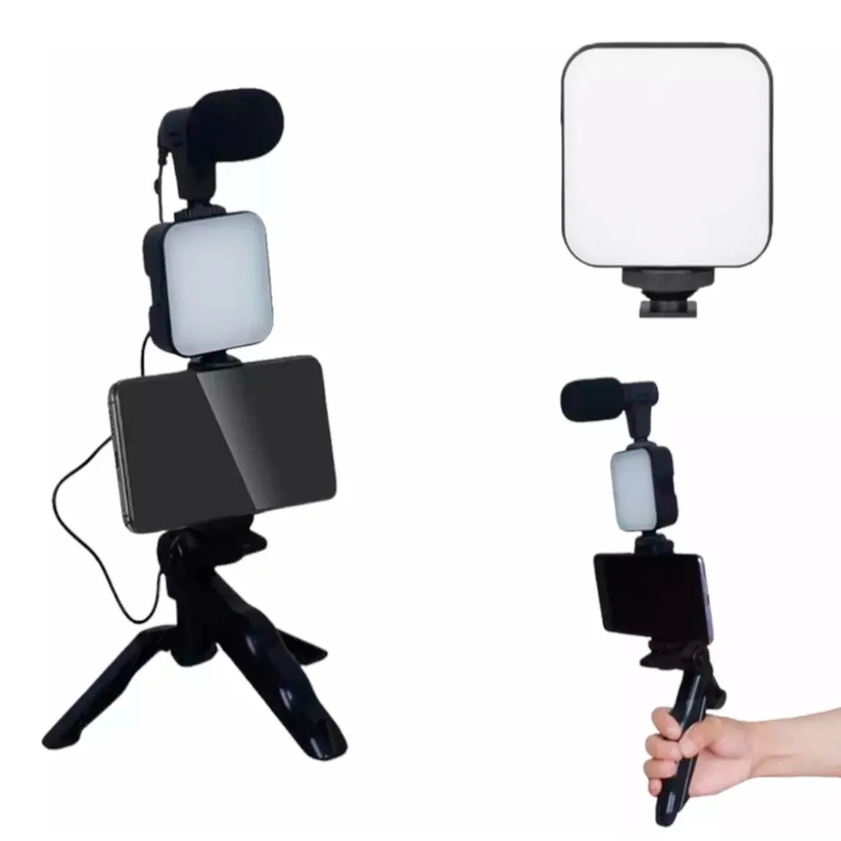 SEISA - Accesorios para Grabaciòn De Videos Tik Toks Con microfono y luz Led