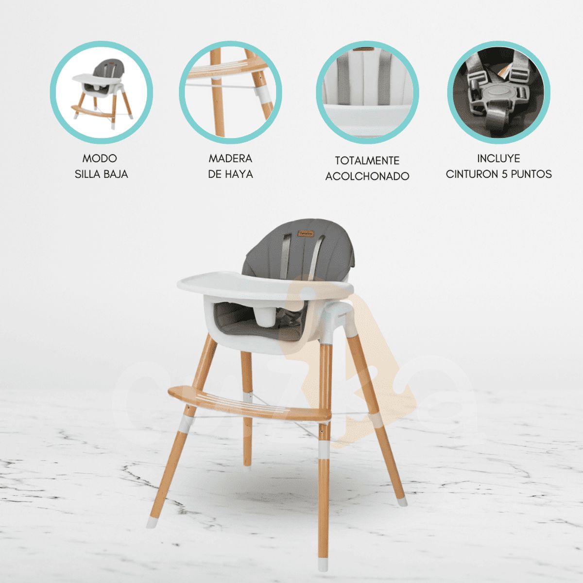 CARESTINO - Silla de Comer Moderna «ESTOCOLMO» Dark Gray