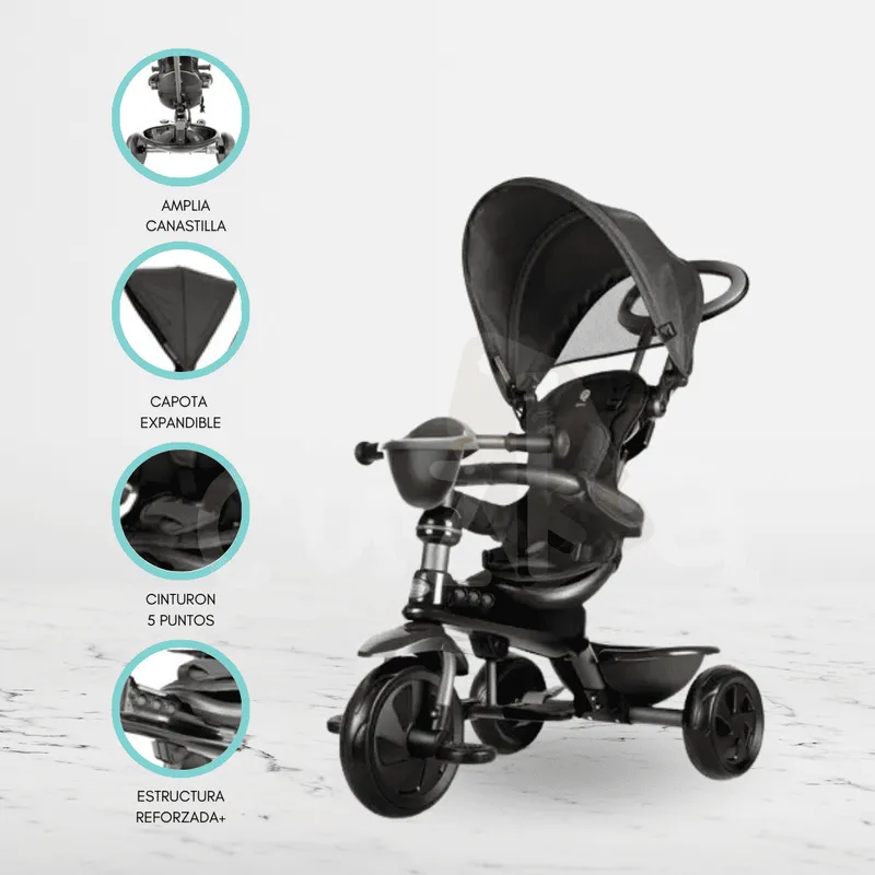 GENERICO - Triciclo Guiador 4 en 1 para Niños «COSY» Black
