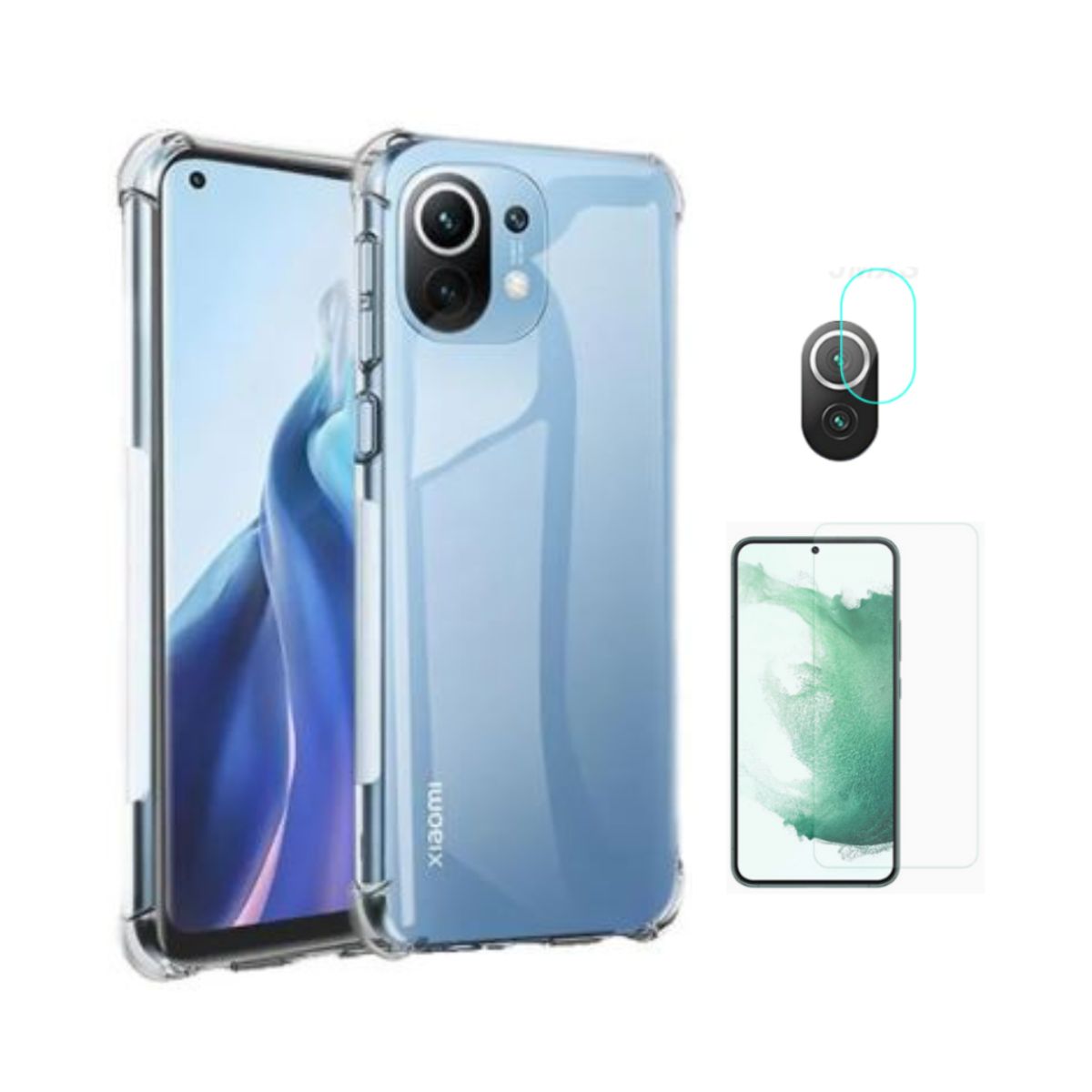 GENERICO - CASE AIRBAG XIAOMI MI 11 LITE Y VIDRIOS