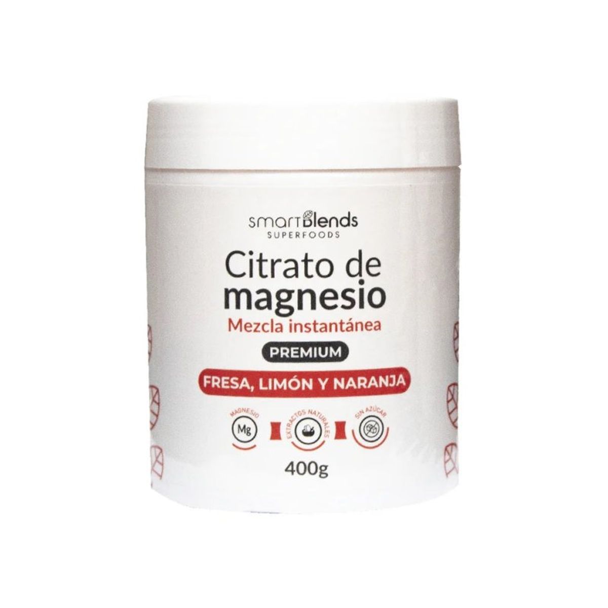 GENERICO - Citrato de Magnesio Premium con Fresa y Limón x 400 g - Smart Blends