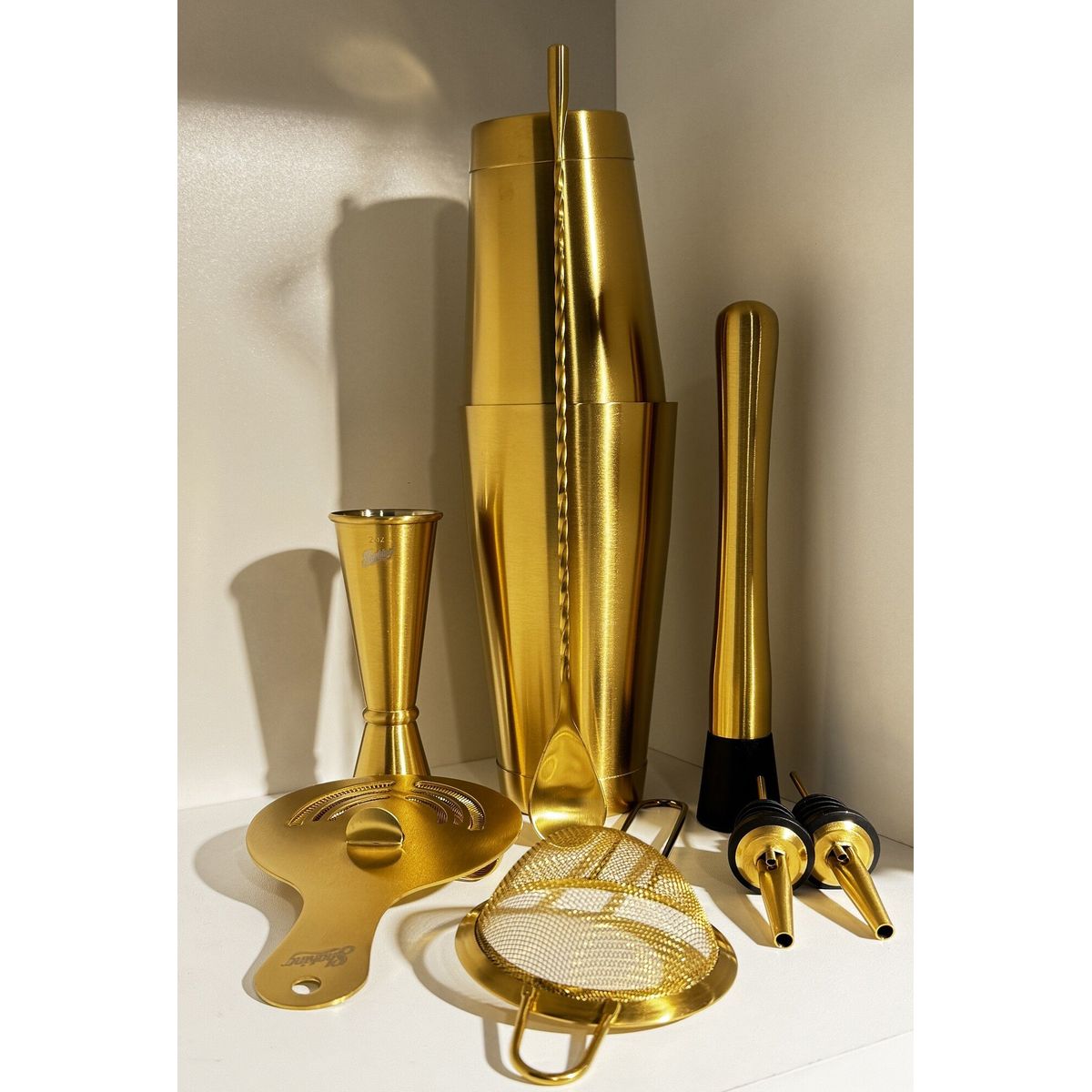 GENERICO - Juego completo para bar Dorado – 8 piezas