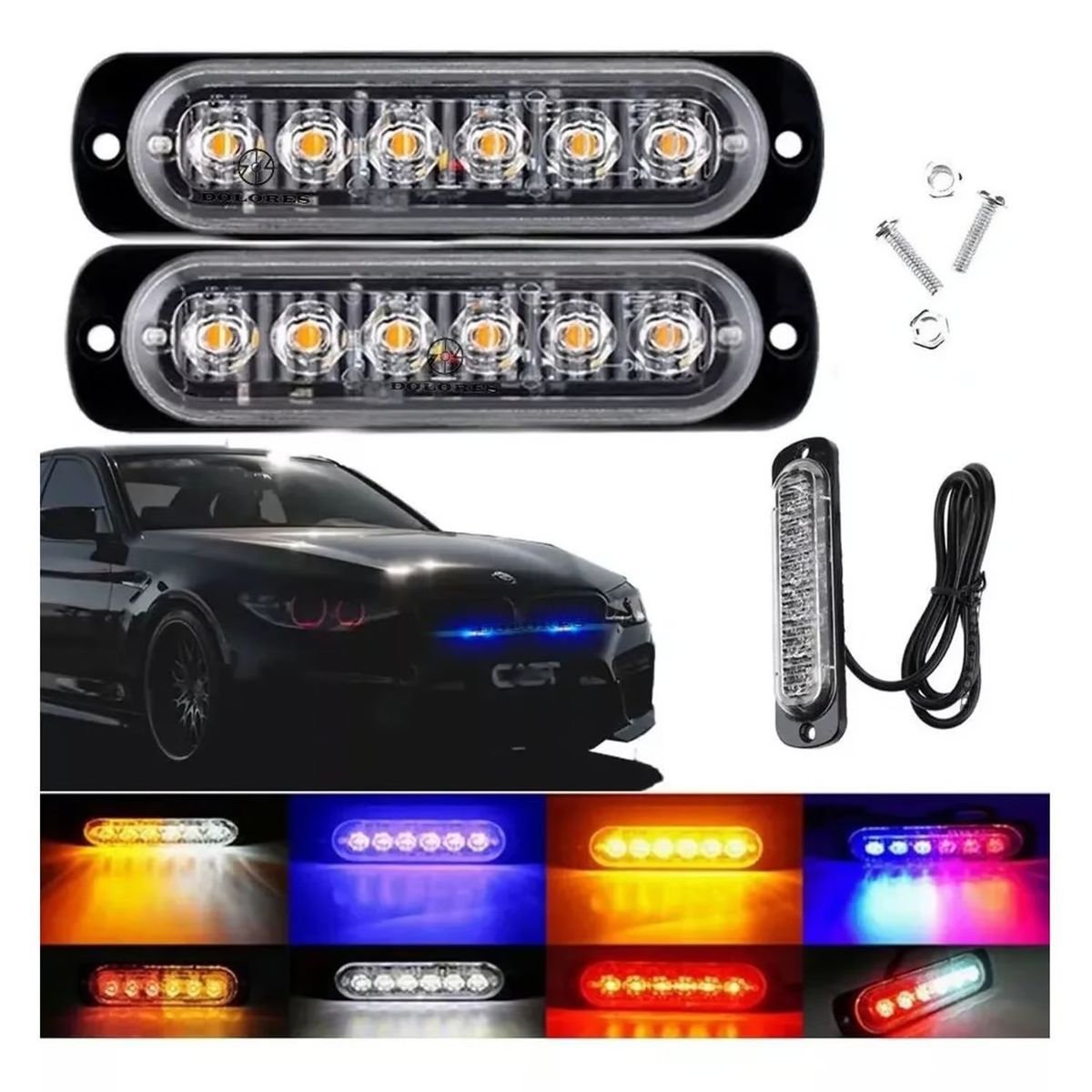 GENERICO - Barra Led Estrobo Patrulla 16 Función 18wts