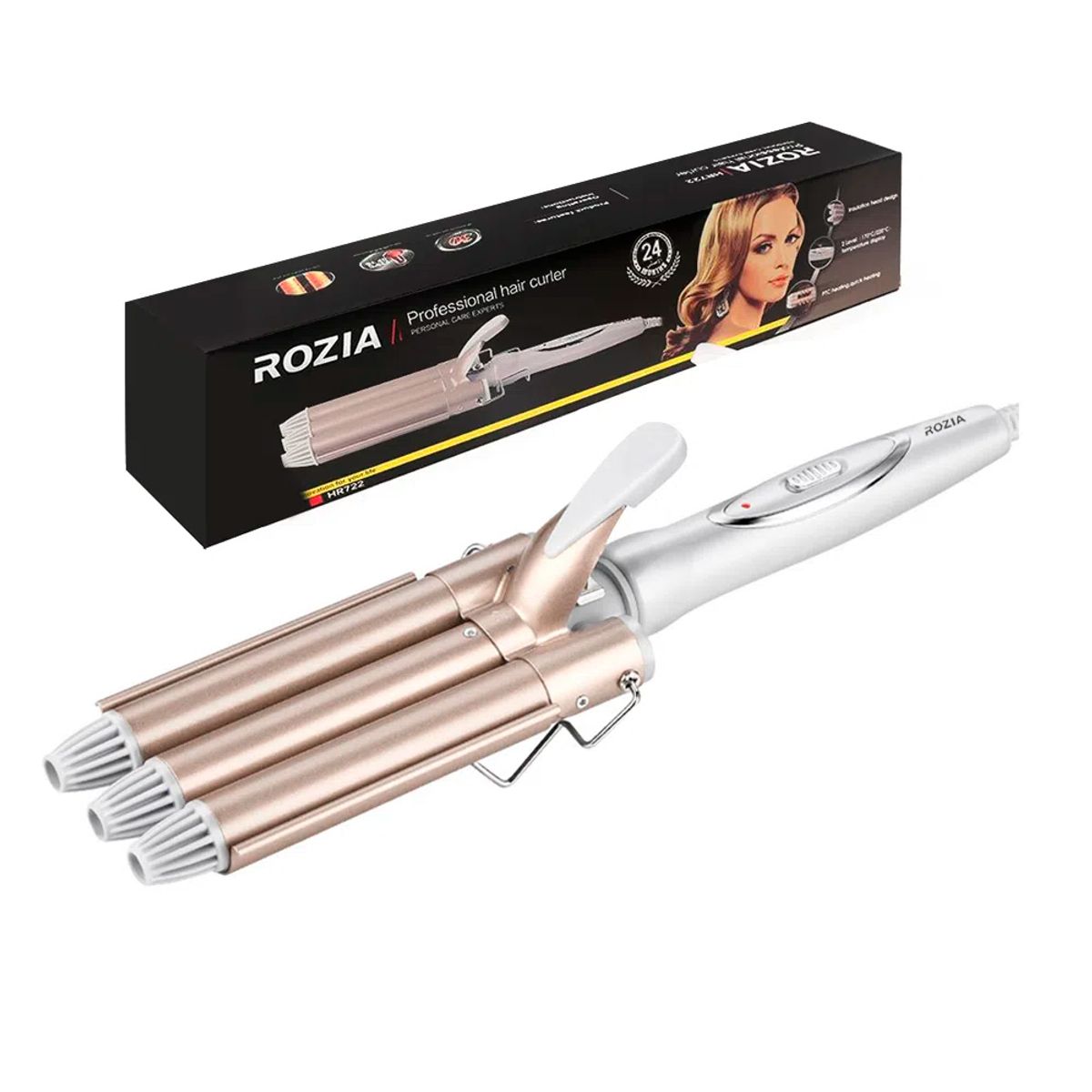 GENERICO - Rizadora De Cabello Triple Trenza Profesional Ondulador 3 Barriles