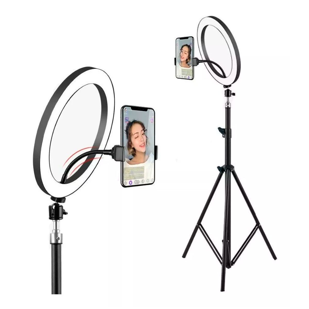 SEISA - Aro De Luz Led 26 CM + Soporte Para Celular + Tripode 2 Metros