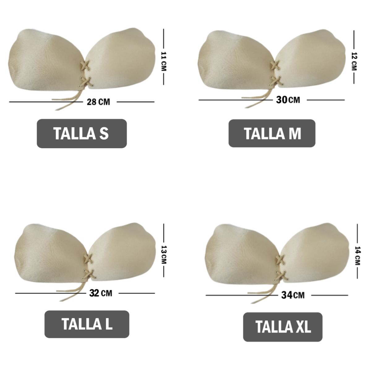 GENERICO - Brasier Sostén Sujetador Invisible Push up con adhesivo y cordón