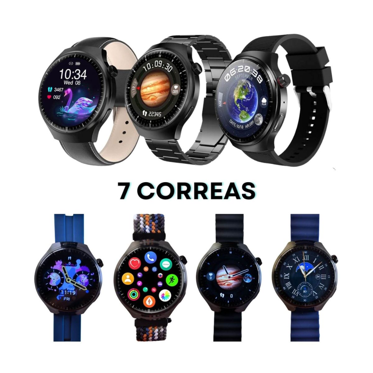 GENERICO - Reloj Smartwatch 4 Pro Suit/ 7 en 1 - Negro