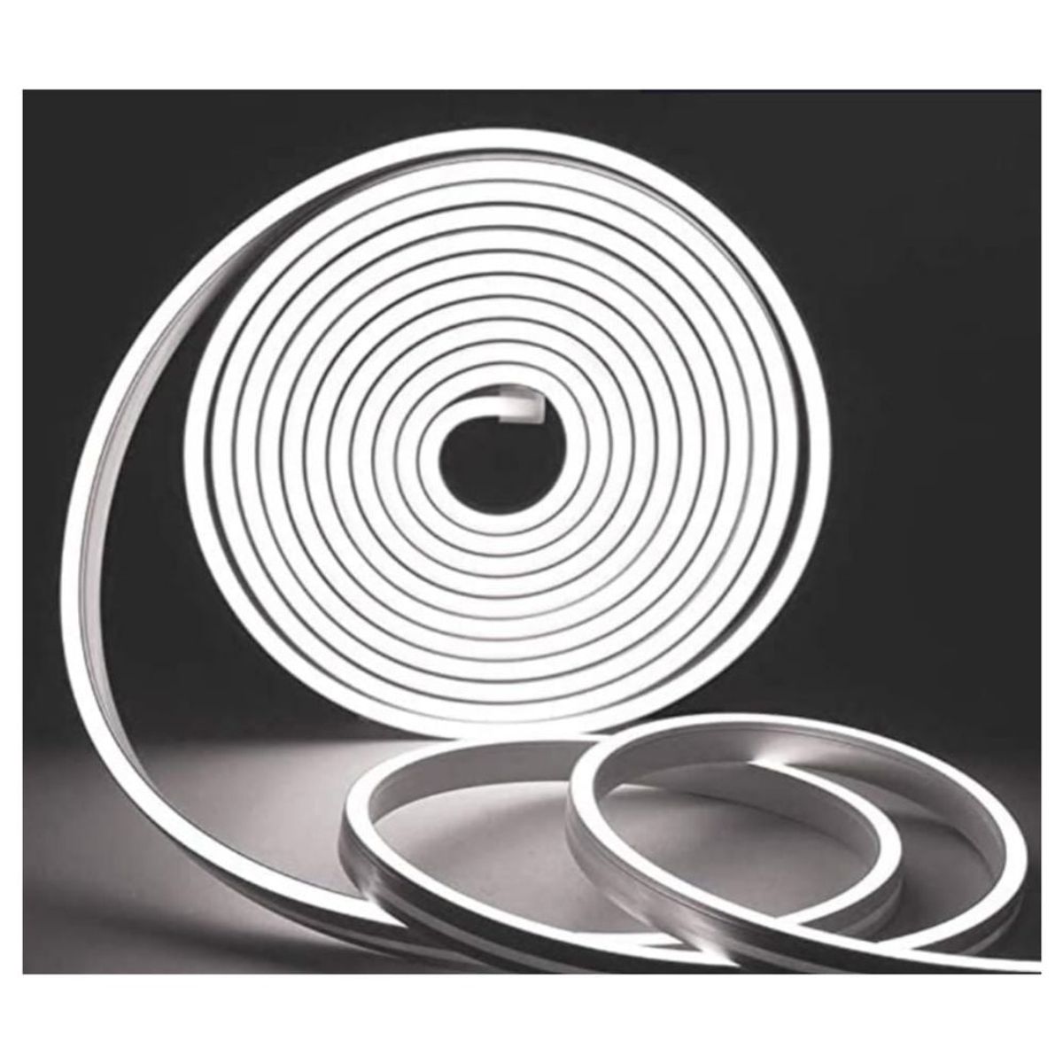 GENERICO - Cinta Led Neón de 5 metros 12v Flexible Blanco Frio