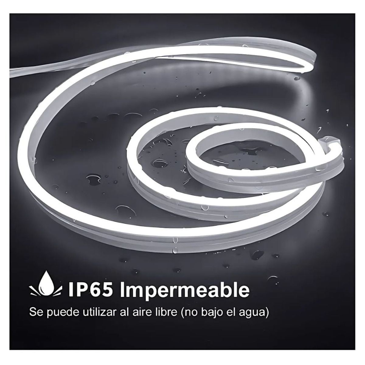 GENERICO - Cinta Led Neón de 5 metros 12v Flexible Blanco Frio