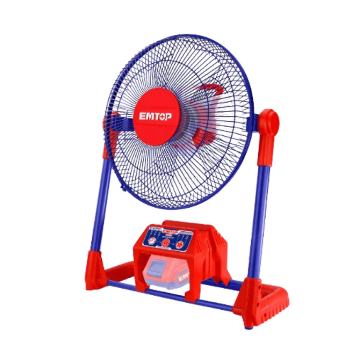 EMTOP - VENTILADOR 13" ELÉCTRICO / INALÁMBRICO 20V + 2 BATERIAS 2AH + CARGADOR - EMTOP
