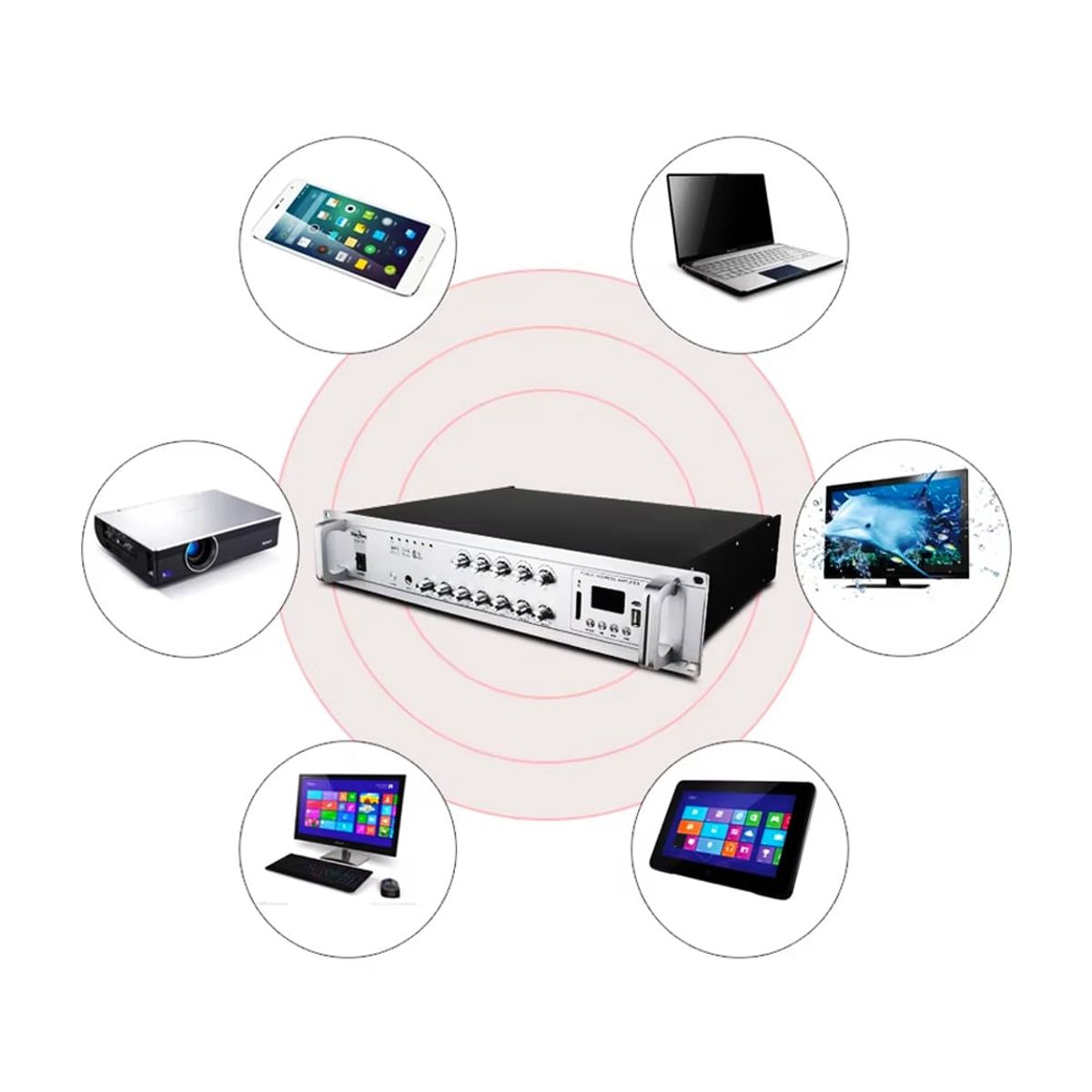 GENERICO - Amplificador de Potencia profesional para Escenario