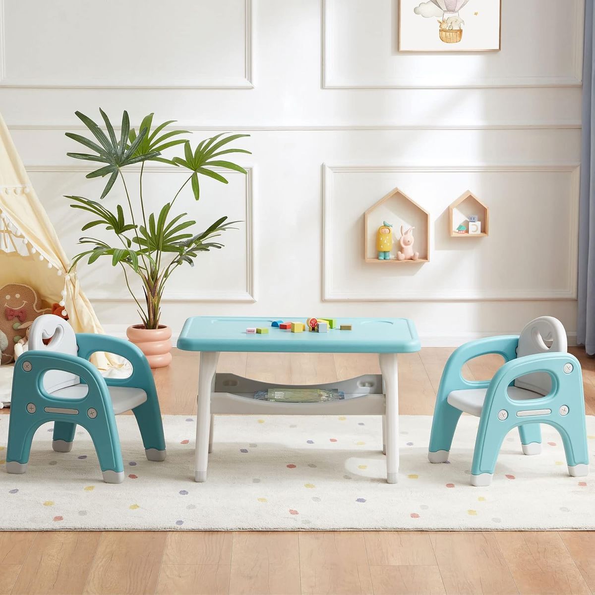 PERU IMPORTACIONES - Juego de Mesa con 2 sillas  Infantil para Niños