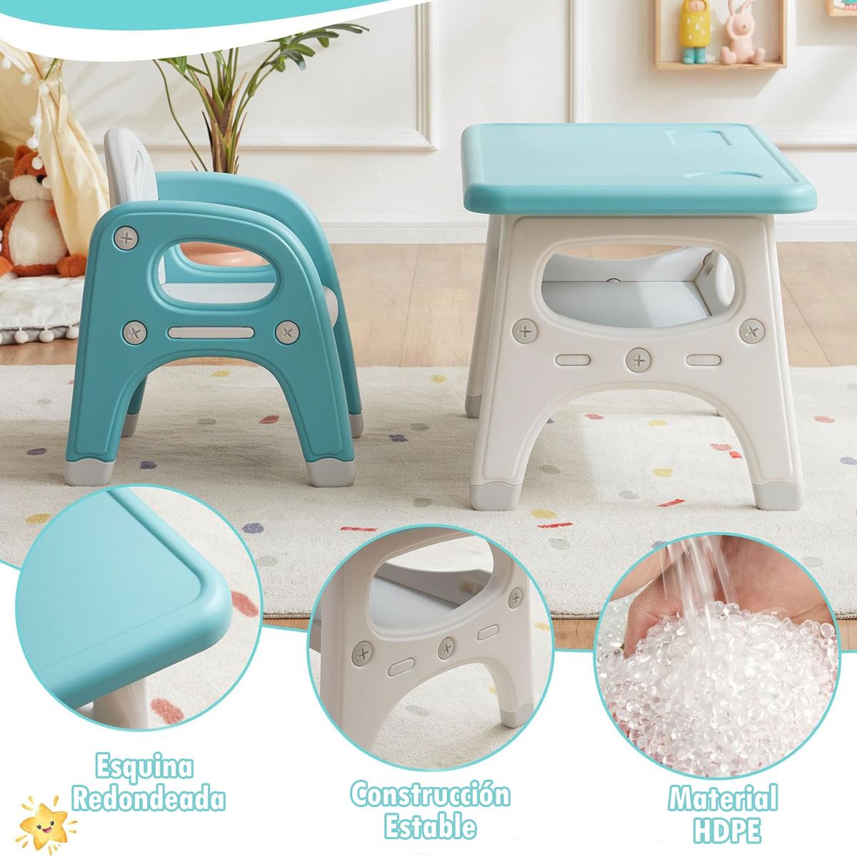 PERU IMPORTACIONES - Juego de Mesa con 2 sillas  Infantil para Niños