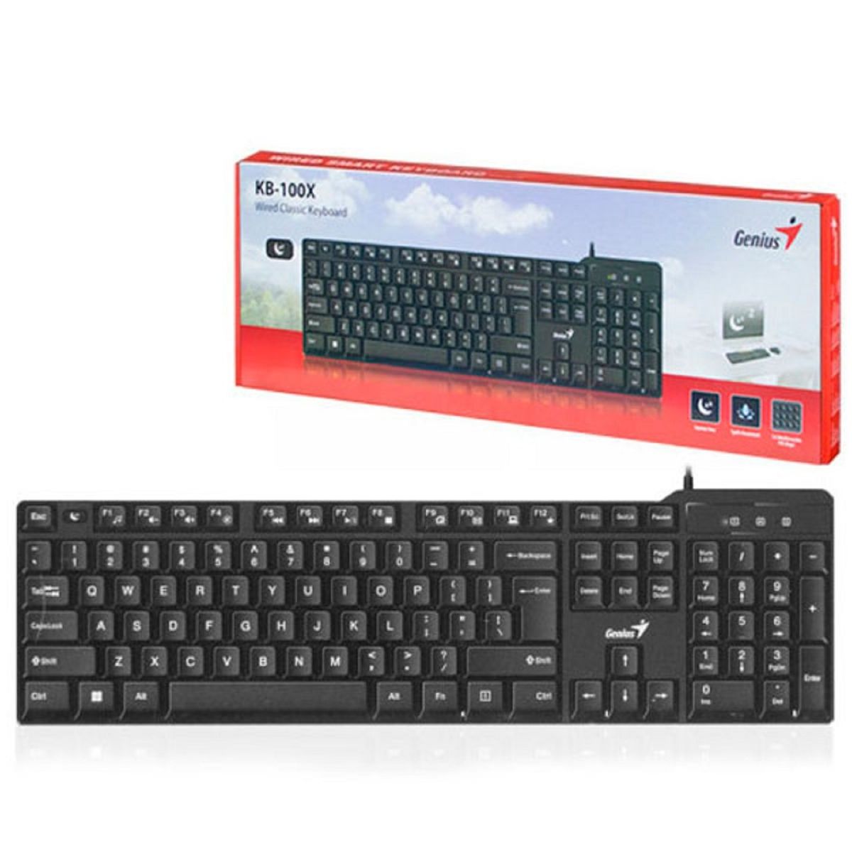 GENIUS - TECLADO GENIUS KB-100X  CABLE USB SP BLACK