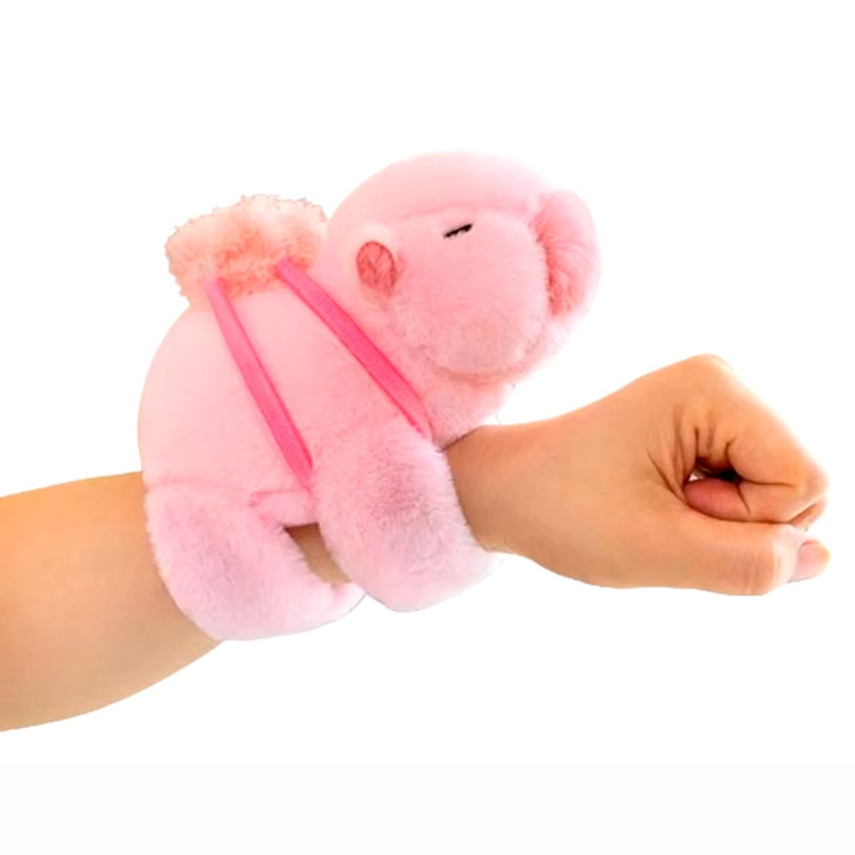 GENERICO - Peluche Capibara Brazalete y Pulsera  Rosado Béisbol