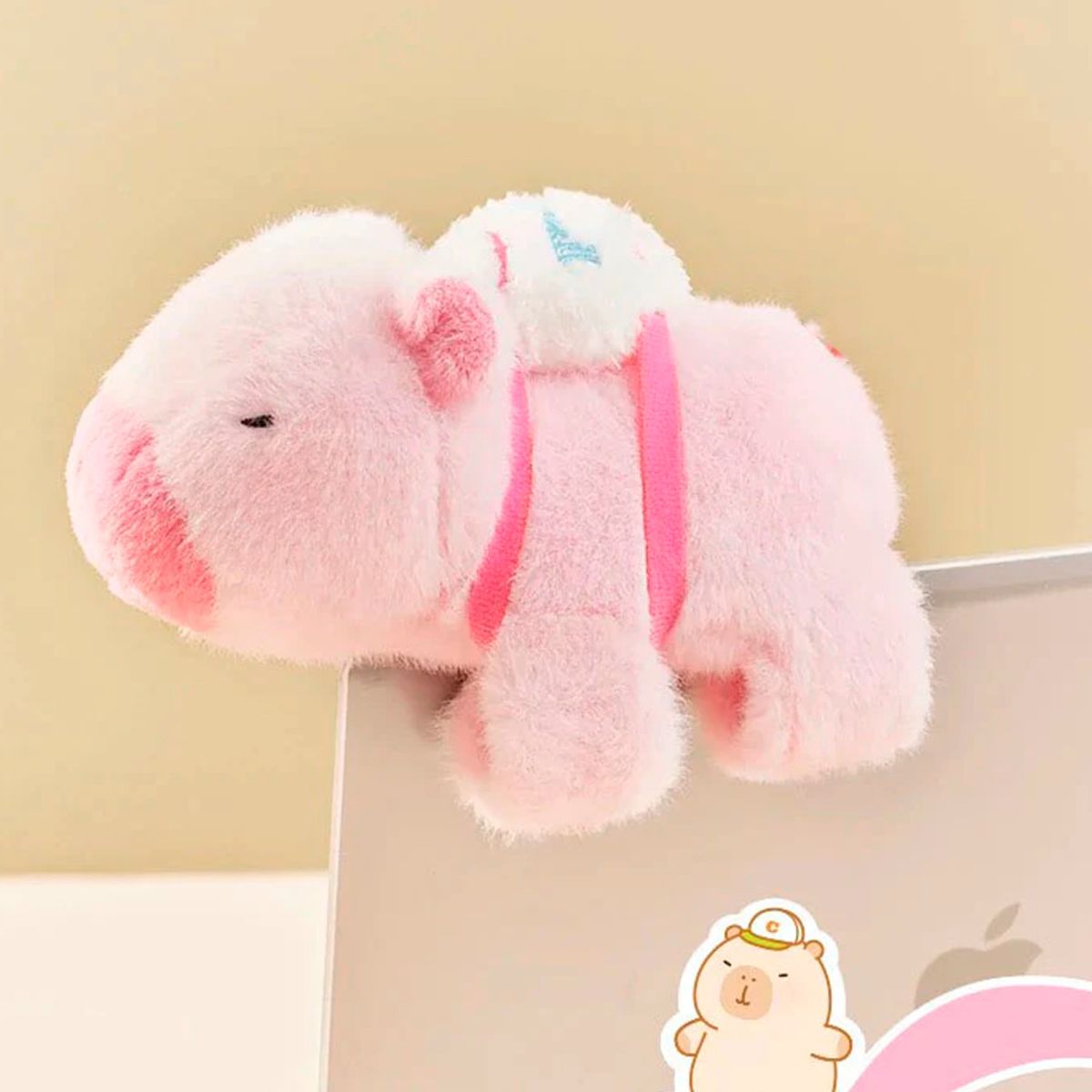 GENERICO - Peluche Capibara Brazalete y Pulsera  Rosado Béisbol