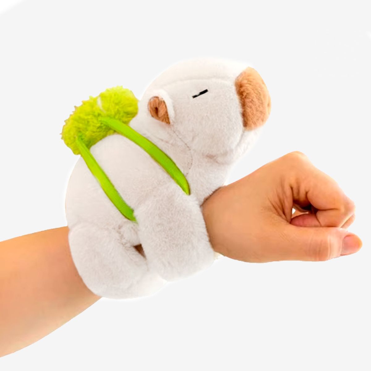 GENERICO - Peluche Capibara Brazalete y Pulsera  Blanco Béisbol