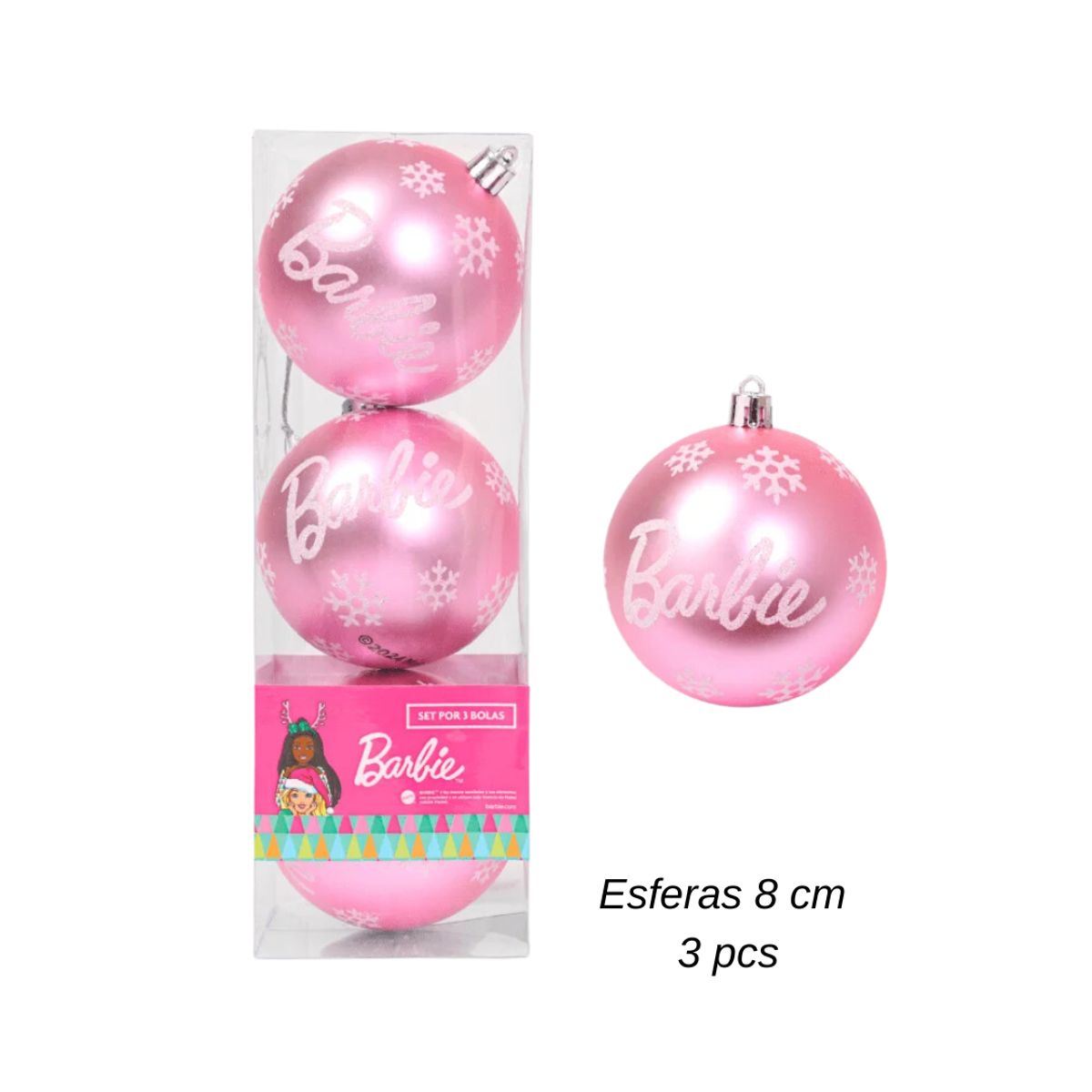 BARBIE - Set de Esferas de Navidad x 3 pcs Barbie Mod.2