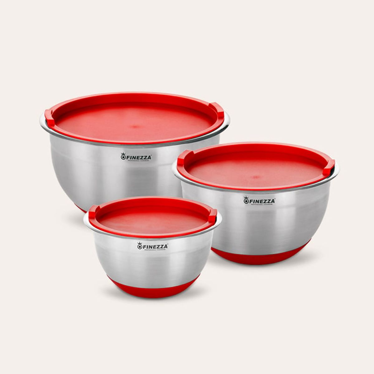 FINEZZA - Juego de bowls de acero inoxidable de 6 piezas