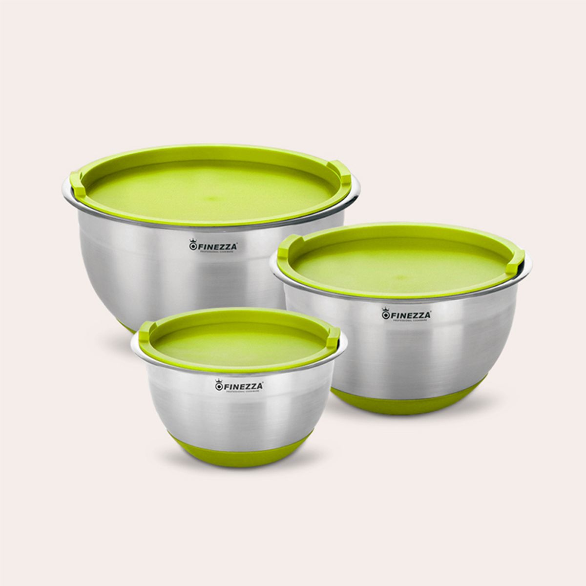 FINEZZA - Juego de bowls de acero inoxidable de 6 piezas