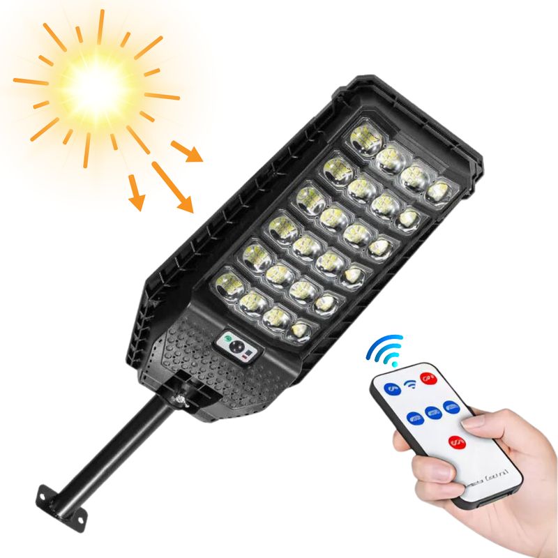 SEISA - Reflector Lampara Farola Con Panel Solar Exterior 100W