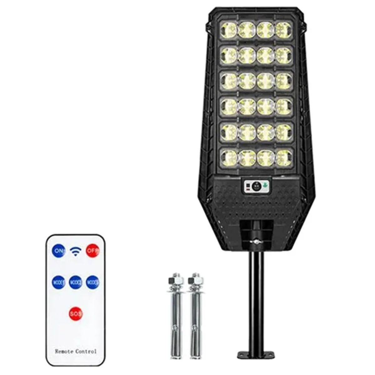 SEISA - Reflector Lampara Farola Con Panel Solar Exterior 100W