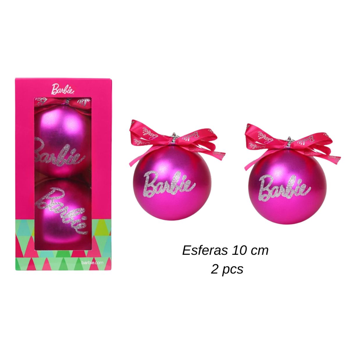 BARBIE - Set de Esferas de Navidad x 2 pcs Barbie Mod.9