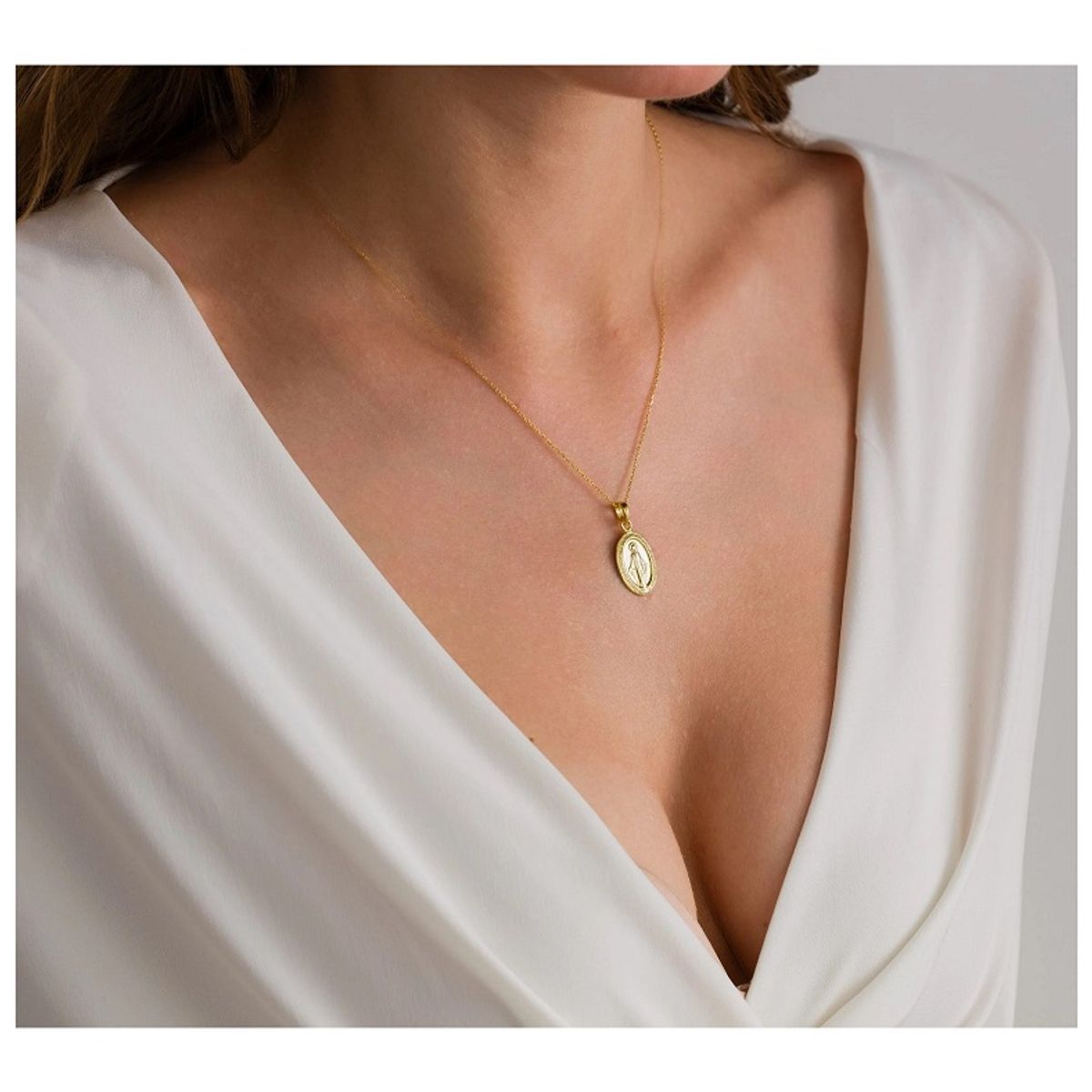 OEM - Collar Mujer Medalla Virgen Guadalupe Acero Inoxidable x SAN VALENTIN