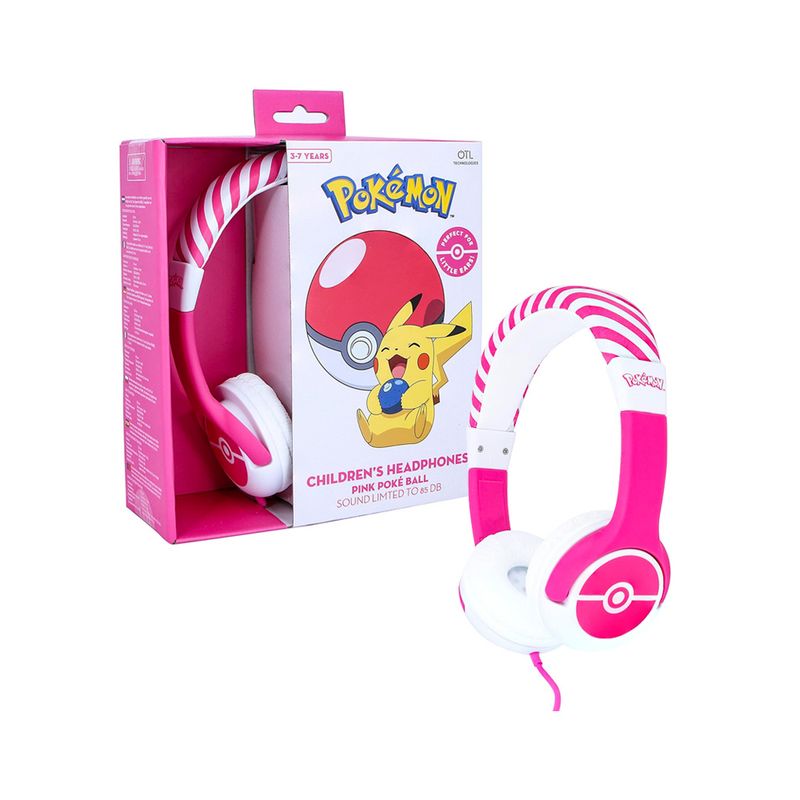NINTENDO - Pokemon Auriculares Pink Pokeball Licenciado