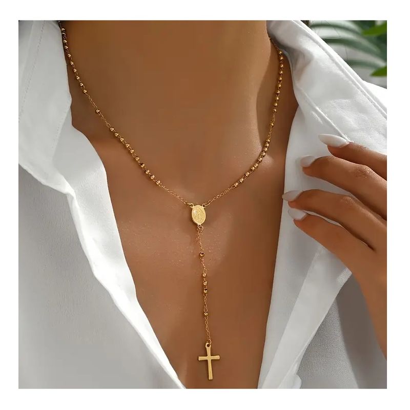 OEM - Collar Rosario Mujer Fino Acero Inoxidable Regala x Navidad