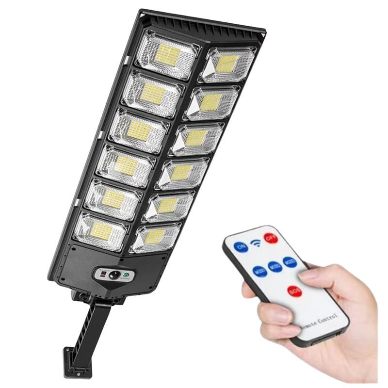 SEISA - Reflector Lampara Farola Con Panel Solar Exterior 100W